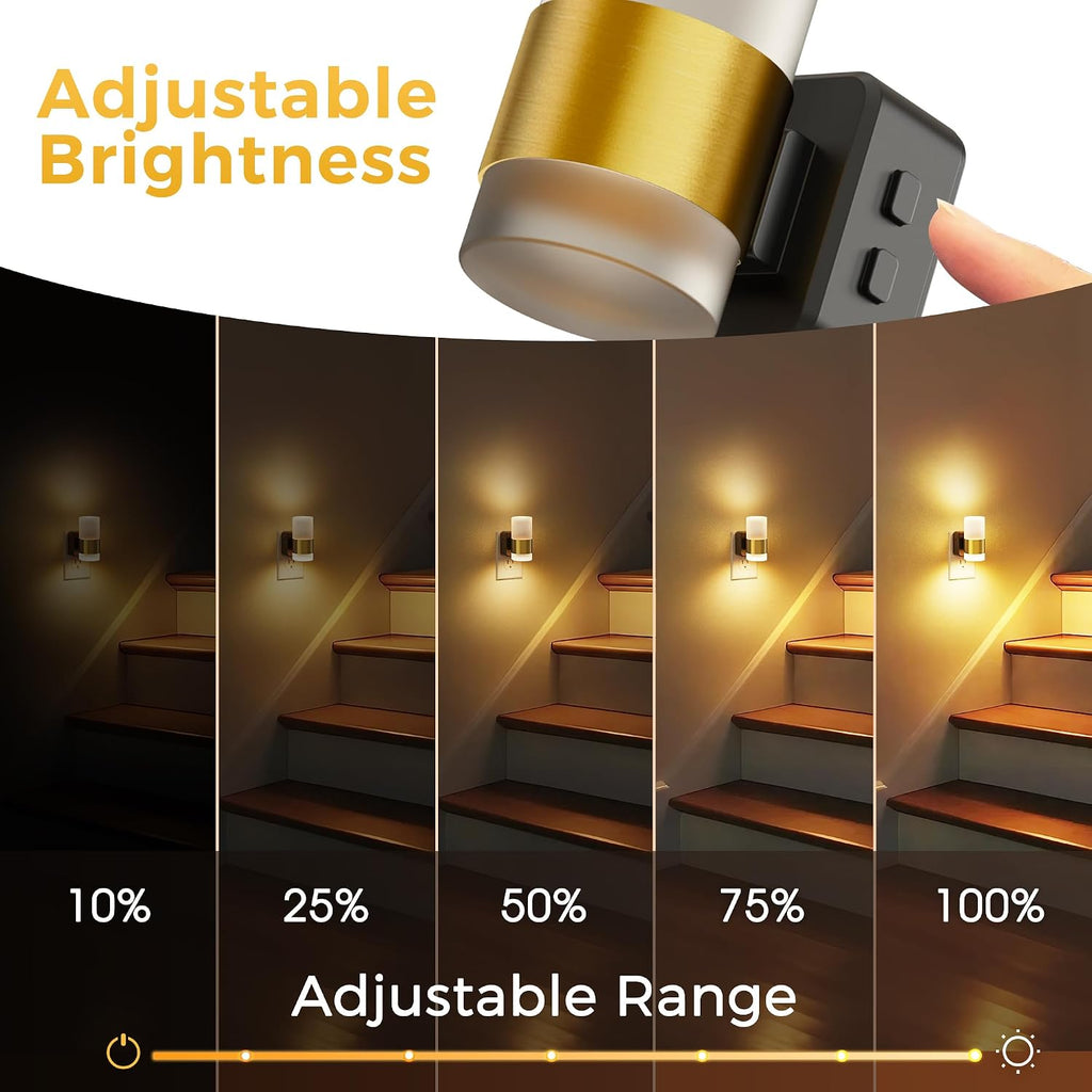 L LOHAS LED Night Light, Night Lights Plug into Wall, Dusk to Dawn Sensor,3000K Soft White, Brightness Adjustable,180°Rotating Acrylic…