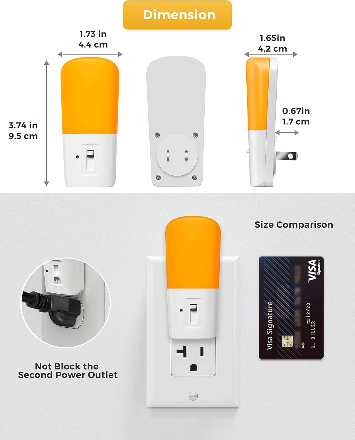 Llohasled L LOHAS LED Amber Night Light, Dimmable Plug in Yellow Night Light with Dusk to Dawn Sensor, Kids Night Lights for Bedroom, 5-80L…