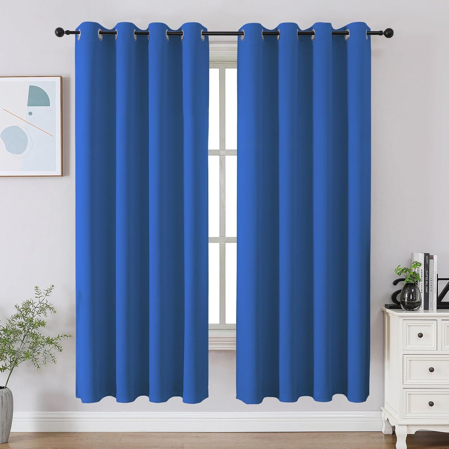 CUCRAF Blackout Curtains 63 inch Length 2 Panels Set, Room Darkening Drapes for Living Room Bedroom, Thermal Insulated Light Blocking…