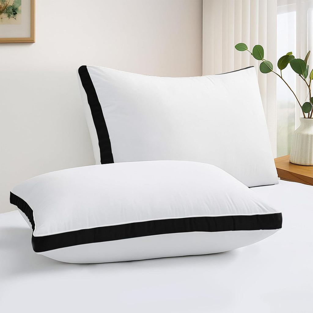 LuxDecorCollection LUX Décor Gusseted Style Soft Hotel Pillows Set of 2 – for Side, Stomach & Back Sleepers - Down Alternative Hotel Bed Pi…