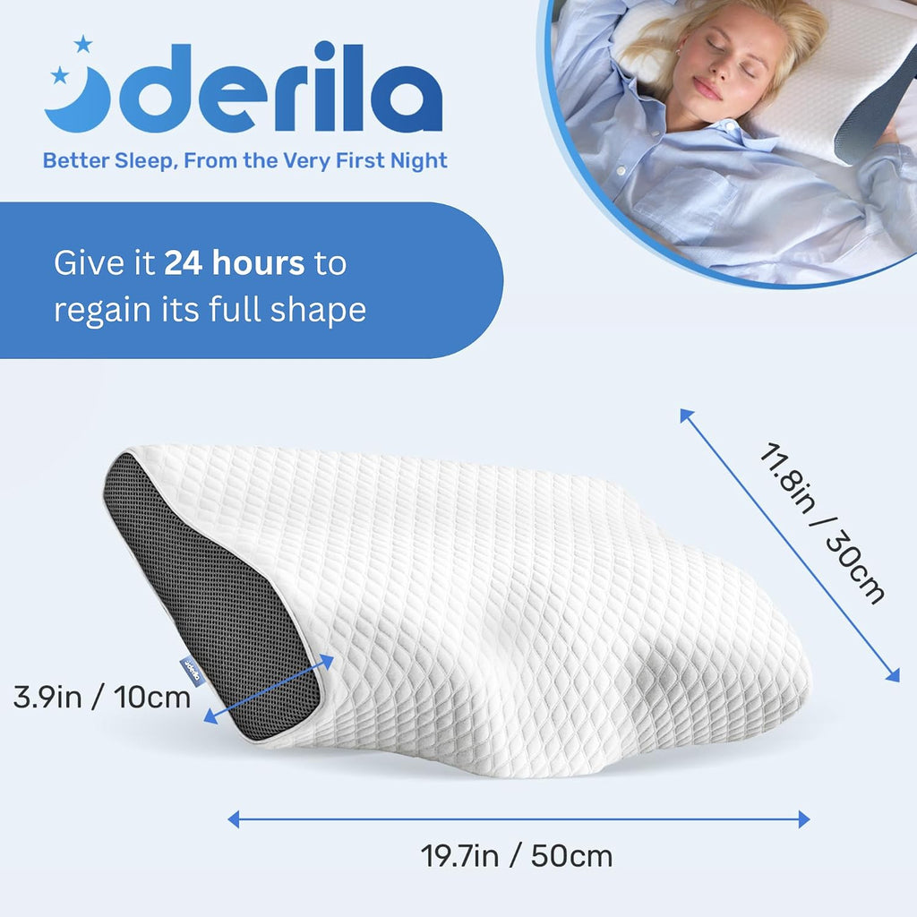 Derila | MemoryFoamPillow Derila Cooling Pillowcase Optimal Temperature Control for Your Derila Memory Foam Pillow for Perfect Sleep. Quali…