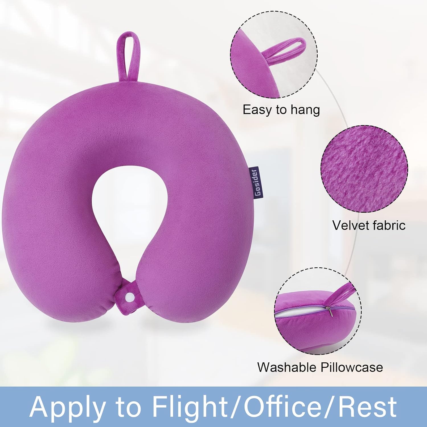Gosider Travel Pillow Comfortable Neck Pillow U Shape Memory Foam Support Neck and Head Portable Travel Neck Pillow Suitable for Airplane,…