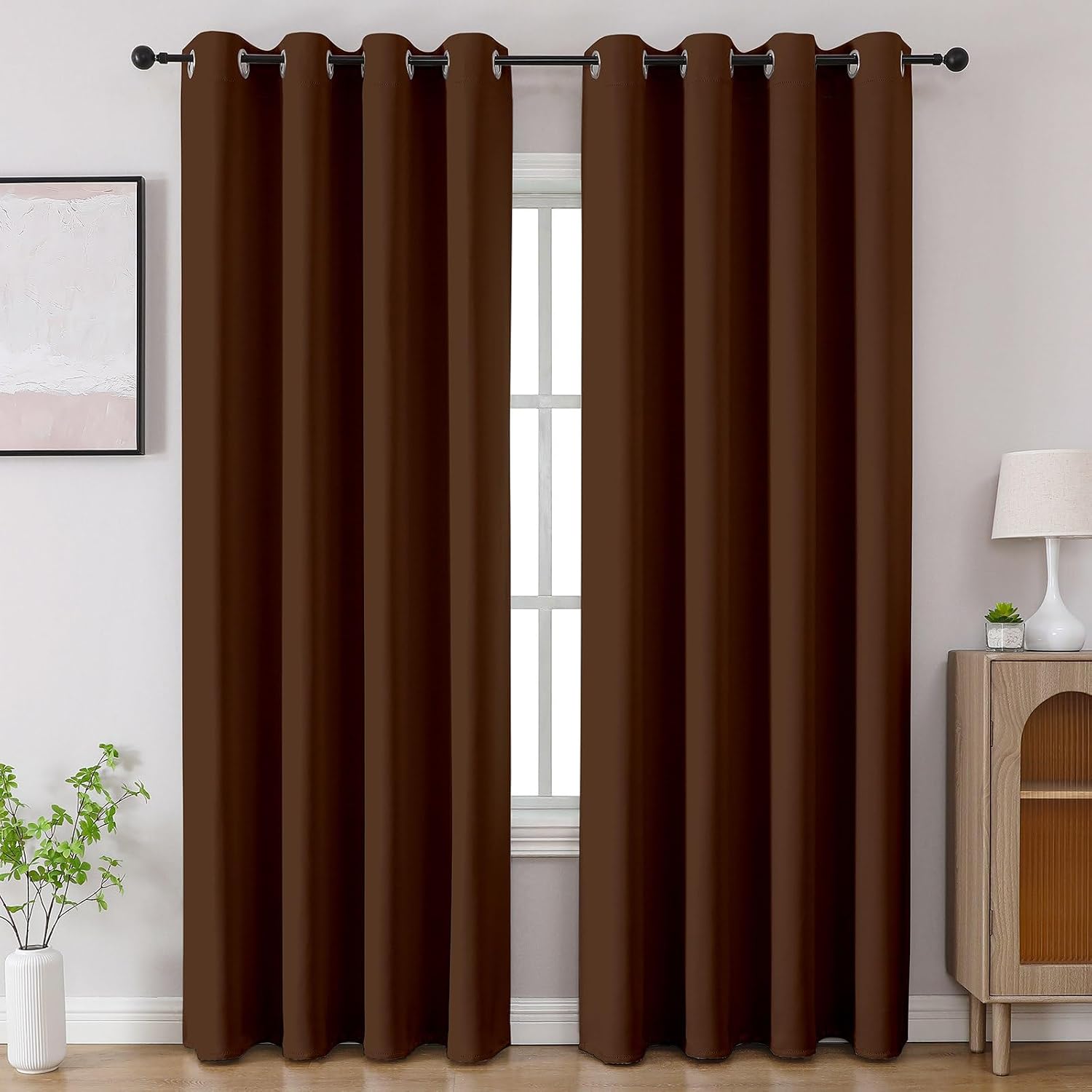 CUCRAF Brown Blackout Curtains 84 inch Length 2 Panels Set, Room Darkening Drapes for Living Room Bedroom, Thermal Insulated Light…