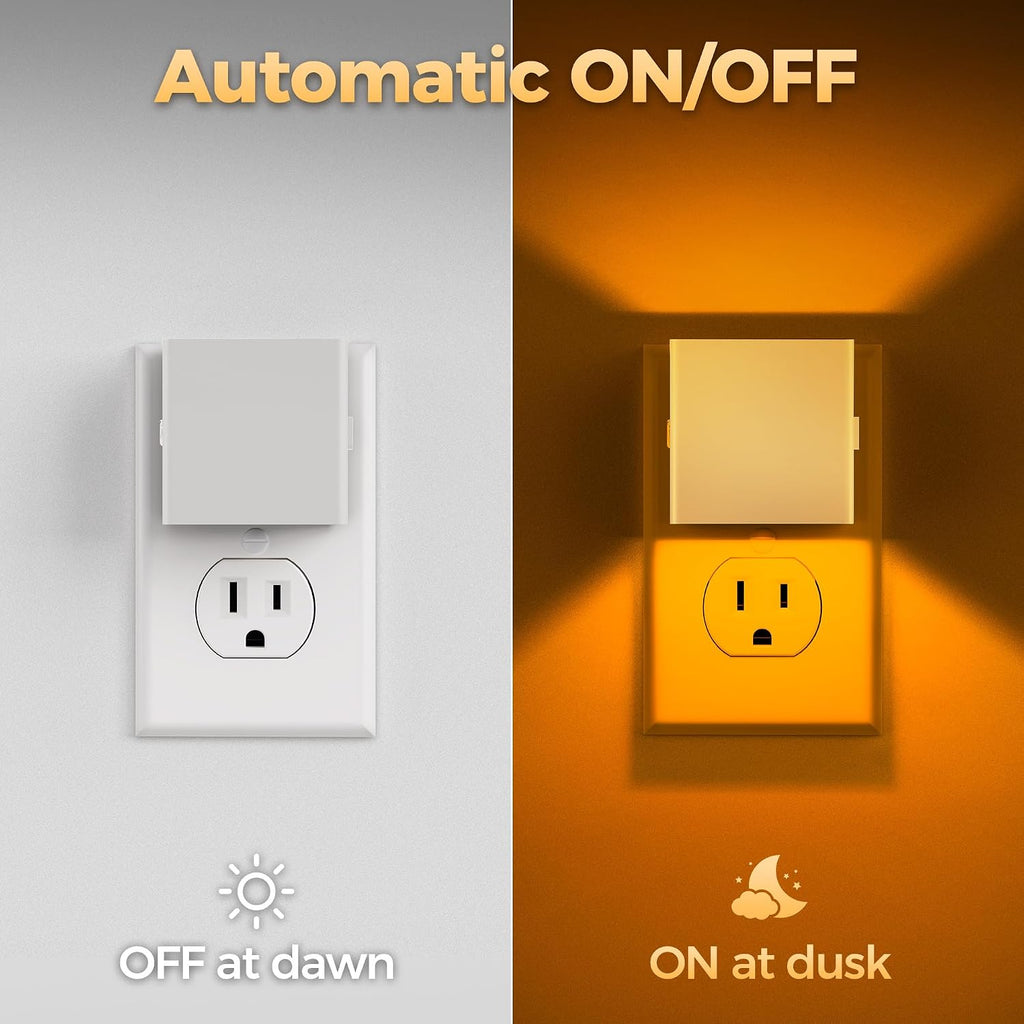 DORESshop LED Night Lights Plug into Wall [2 Pack], Plug in Nightlight, 3 Level Brightness Adjustable Night Light, Dusk to Dawn Sensor…