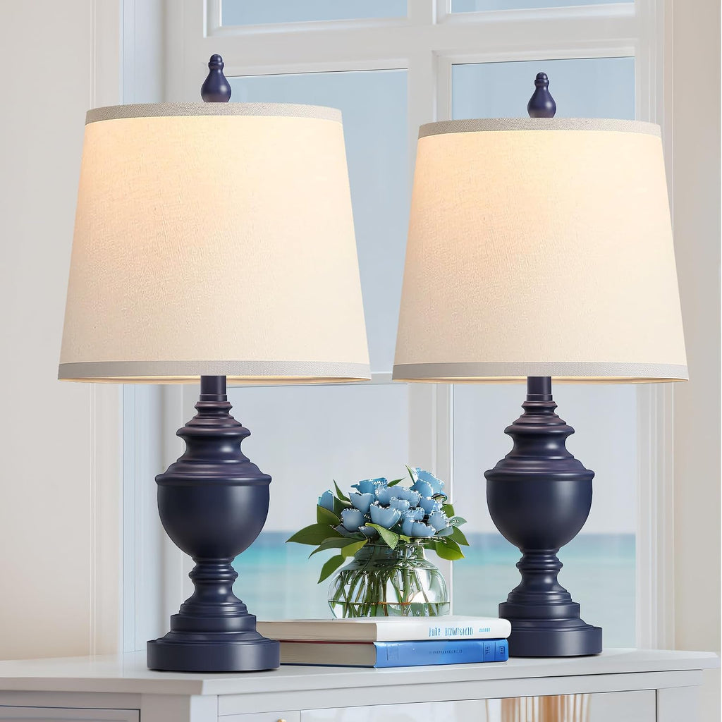 PARTPHONER Retro Table Lamps Set of 2, Bedside Lamp for Bedroom Rustic Farmhouse Table Lamps for Living Room, Vintage Nightstand Lamps…