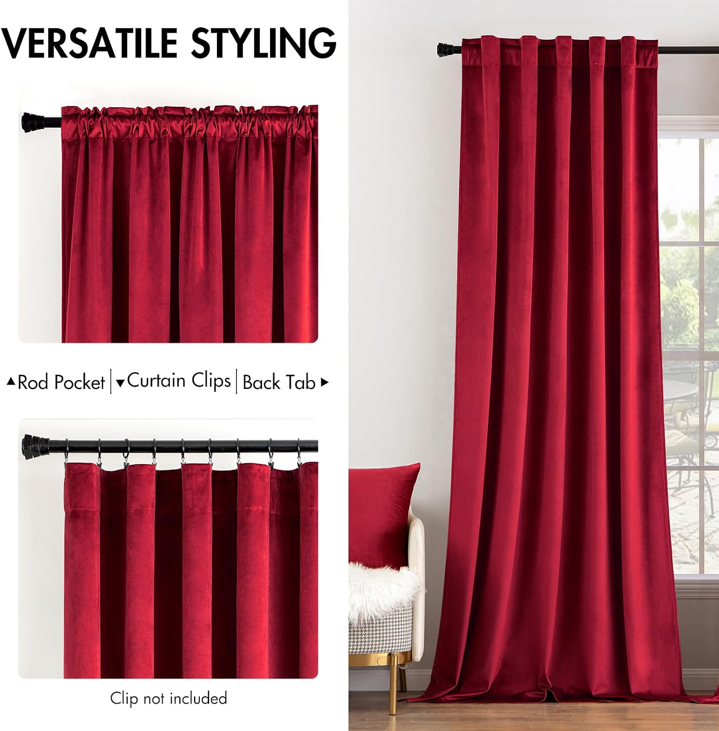 Miulee Velvet Curtains 90 inches - Luxury Blackout Curtains for Bedroom Living Room Thermal Insulated Super Soft Window Drapes Rod Pocket &…