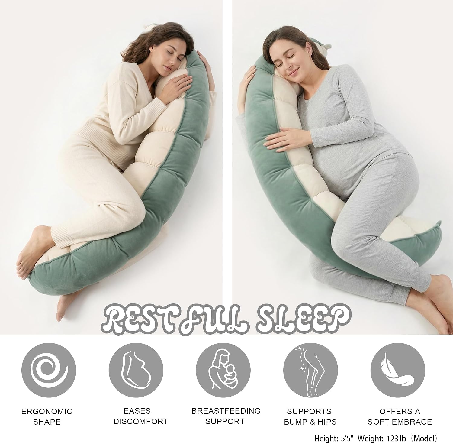 Peallow(Pat. Pend) – Long Round Body Pillow for Adults, Bolster Pillow for Sleeping, Soft and Supportive Pillow for Sleeping & Lumbar…