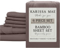 KARISSA MAE 6 Piece Pure Viscose from Bamboo Queen Size Sheet Set | 100% FSC Certified | Luxuriously Soft | Cooling | 18" Deep Pocket…