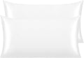Ntbay 2 Pack Satin King Pillowcases for Hair and Skin, Luxurious and Silky Pillow Cases with Envelope Closure, 20x40 Inches, White 2 Pack 4…
