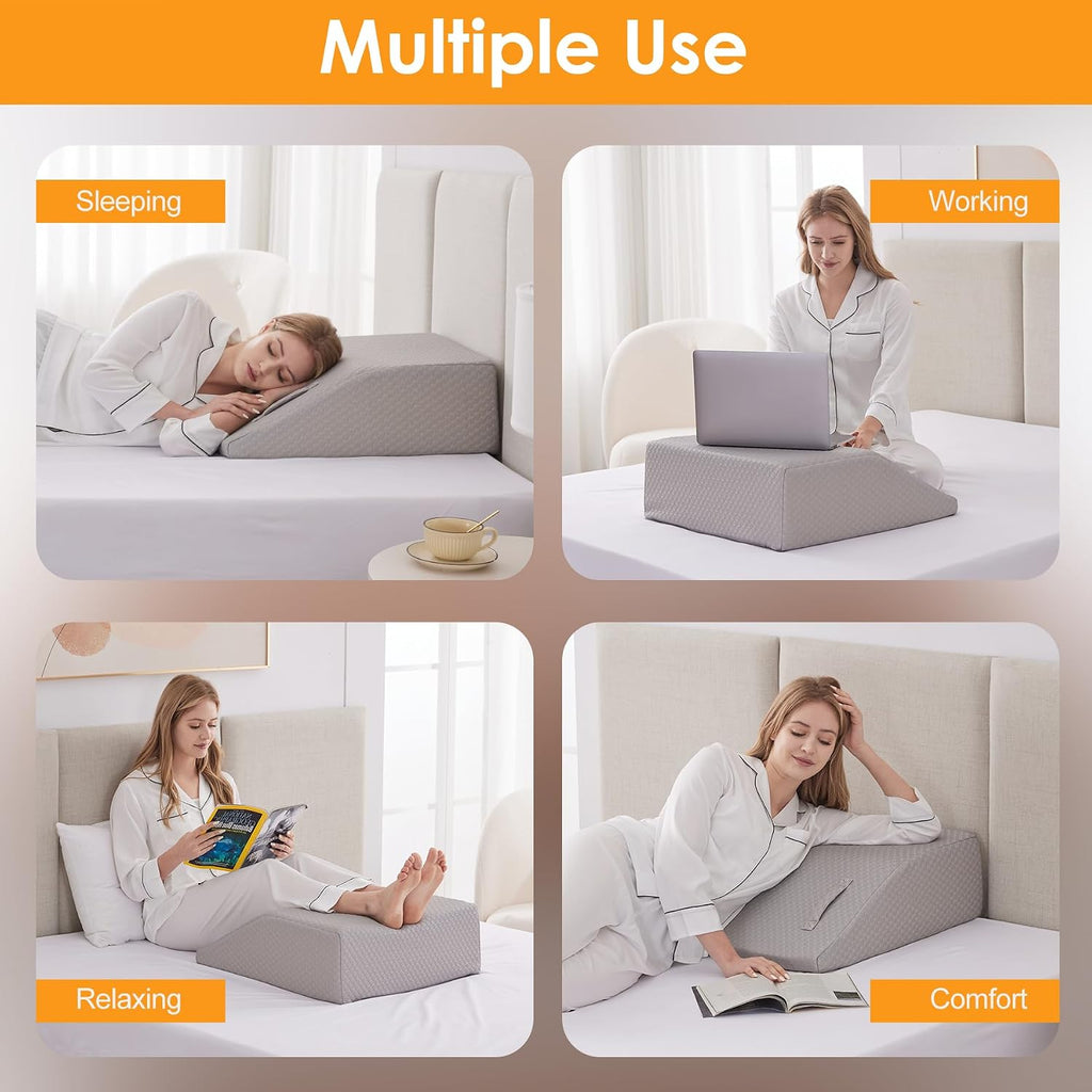 Ruqmuis Leg Elevation Pillow for After Surgery, 6inch Foam Leg Elevating Pillow for Swelling and Blood Circulation, Leg Wedge Pillow for Sl…