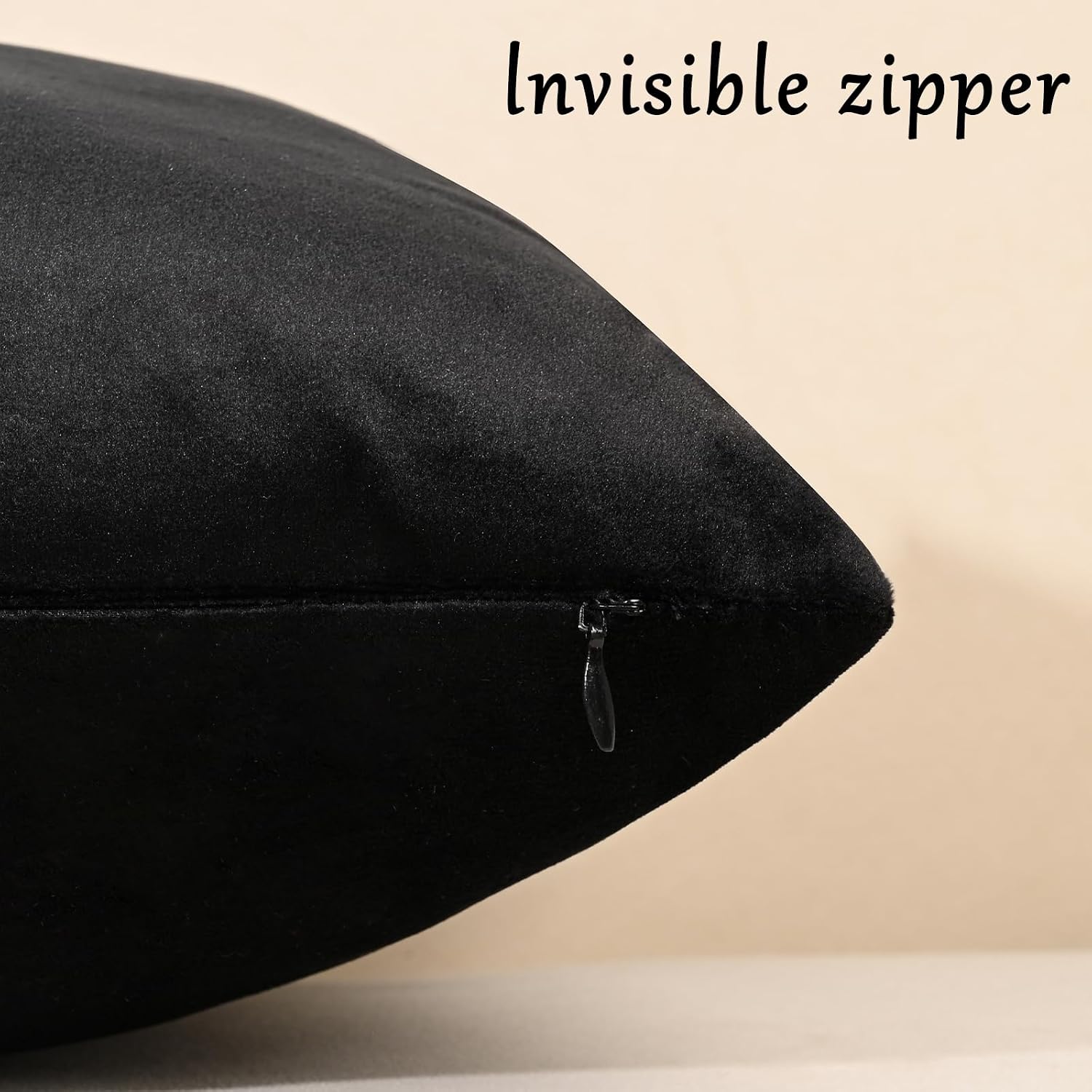Edegen Edegen Black Velvet Throw Pillow Covers 18x18 Inch Pack of 2 Soft Decorative Square Cushion Covers Modern Luxury Home Decor f…