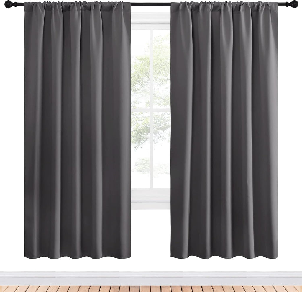NICETOWN Blackout Curtain Panels for Window - Thermal Insulated Rod Pocket Blackout Drapes/Draperies for Dining Room (2 Panels, W52 x L72…