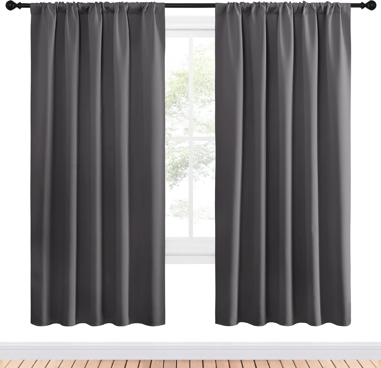 NICETOWN Blackout Curtain Panels for Window - Thermal Insulated Rod Pocket Blackout Drapes/Draperies for Dining Room (2 Panels, W52 x L72…