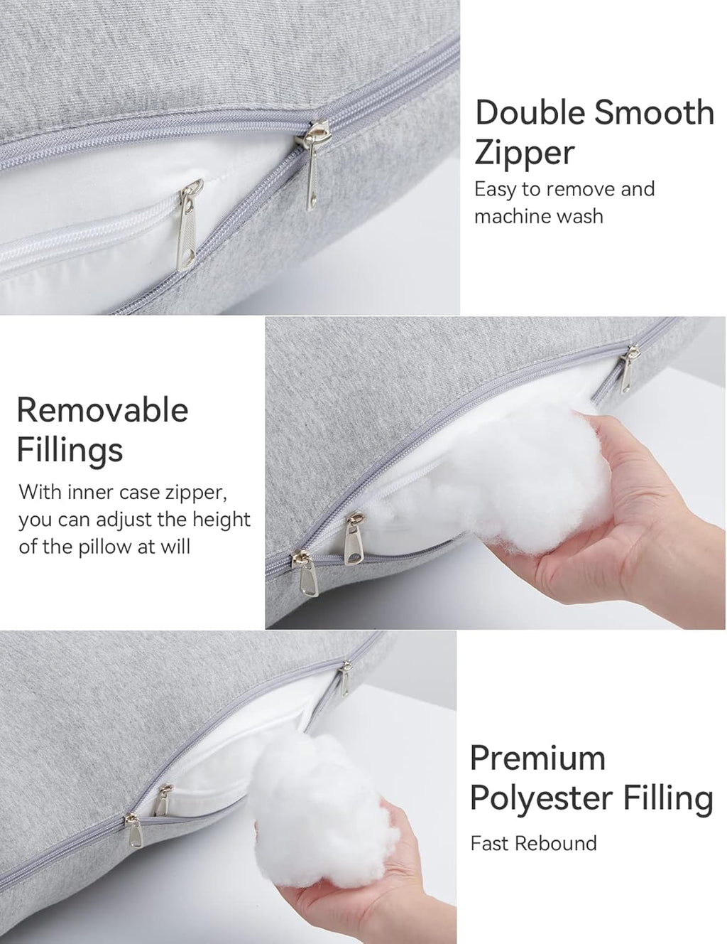 Momcozy U Shaped Pregnancy Pillows with Cotton Removable Cover, 57 Inch Full Body Pillow Maternity Support, Must Have for Pregnant Women…