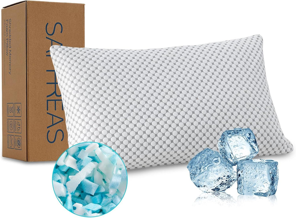 Saphreas Cooling Bed Pillows King for Sleeping, Luxury Hotel Shredded Memory Foam Pillows for Side Back Stomach Sleepers, Cool Firm Pillow…