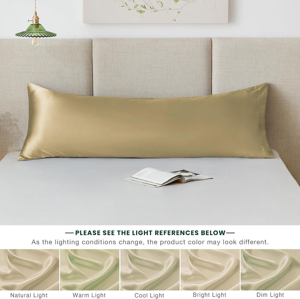 Lovescabin Love's cabin Satin Body Pillowcase 20x54, Cooling Pillow Cover for Hair and Skin, Silky Smooth with Envelope Closure, Similar to…