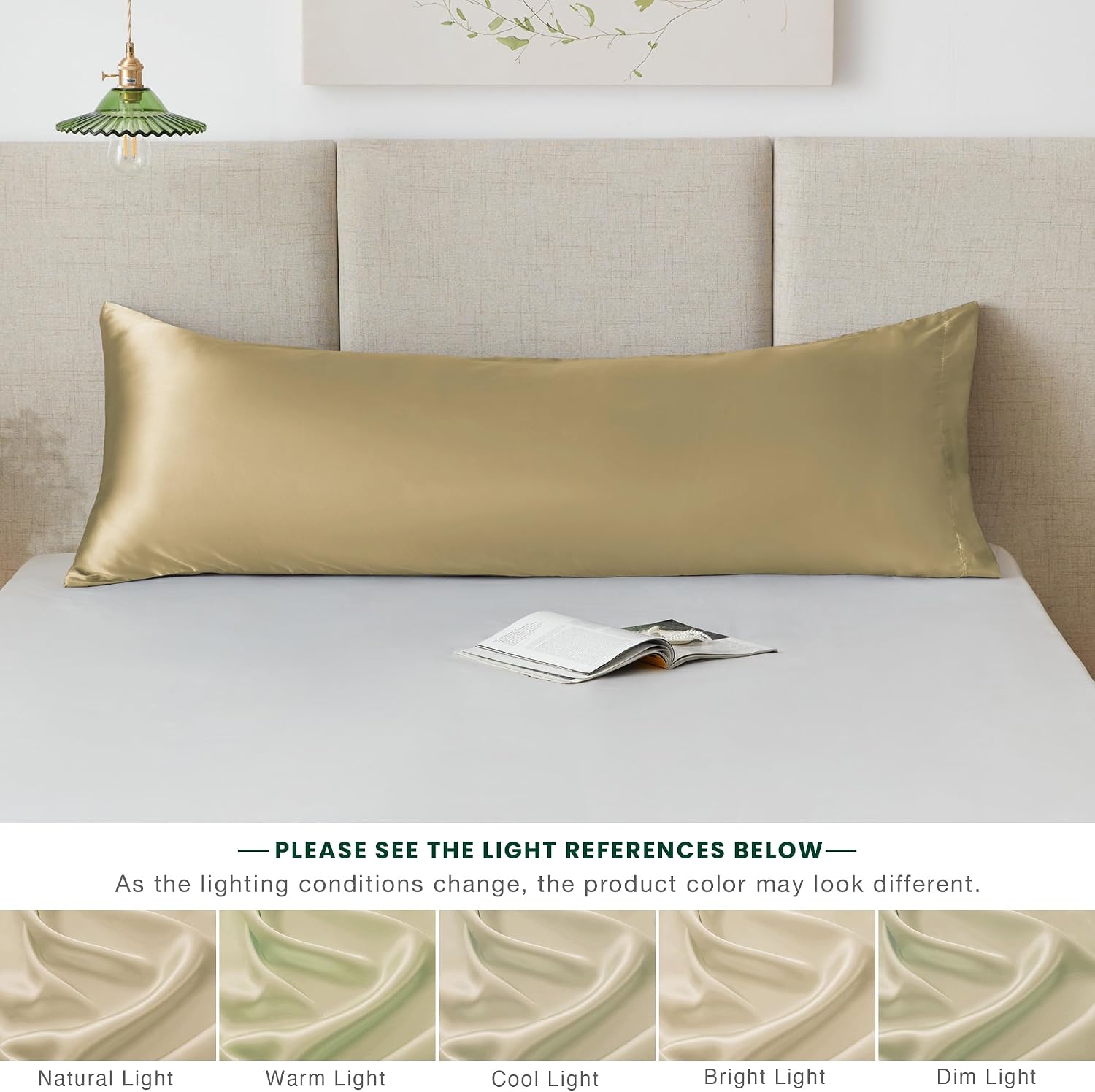 Lovescabin Love's cabin Satin Body Pillowcase 20x54, Cooling Pillow Cover for Hair and Skin, Silky Smooth with Envelope Closure, Similar to…