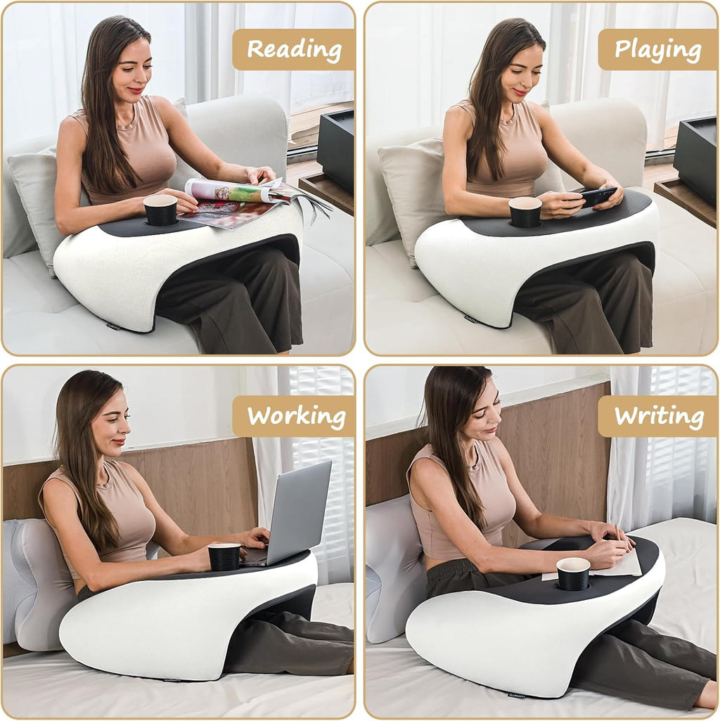 Olumoon Reading Pillow, Lap Desk Pillow for Adult, Gaming Pillow Memory Foam for Arm Support, Arm Rest for Working, Crocheting, Playing…