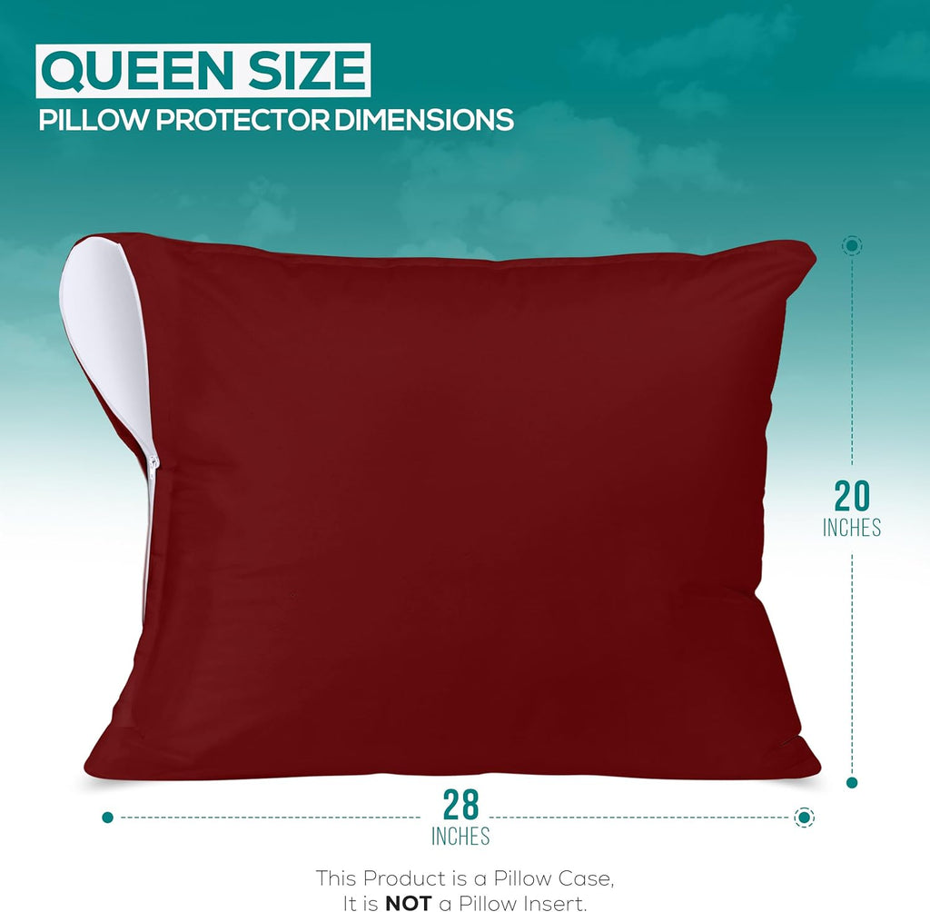 Utopiabedding Utopia Bedding 100% Waterproof Pillow Protectors with Zipper Queen Size (Set of 2), Bed Bug and Dust Mite Proof Zippered Pill…