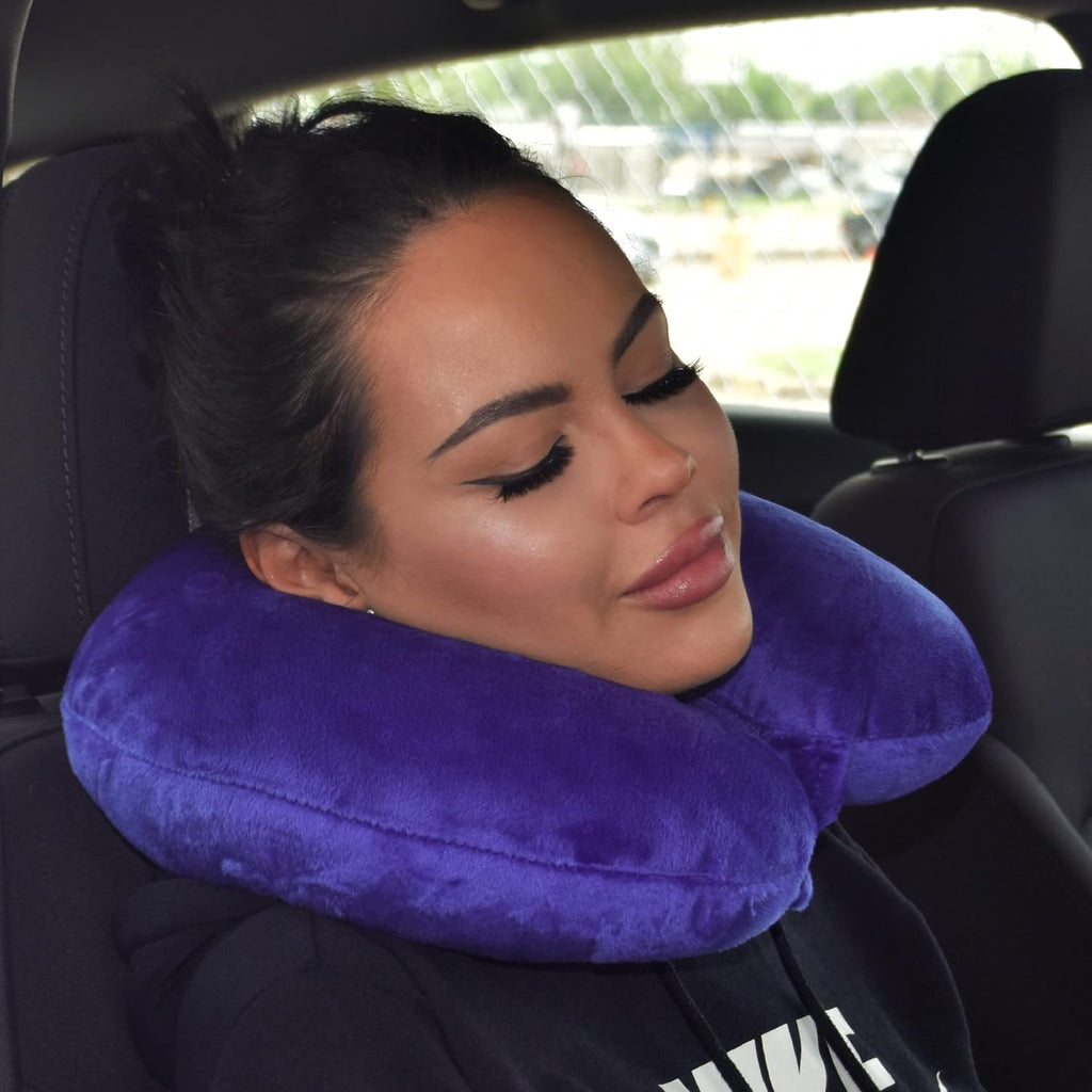 WorldsBest Wolf Essentials Adult Cozy Soft Microfiber Neck Pillow for Travel – Compact, Machine Washable - Perfect for Airplane, Car, or Ho…