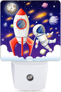 Universe Astronaut Rocket Galaxy Night Light, Dusk to Dawn Smart Sensor Nightlight for Bedroom Bathroom Kitchen Hallway Stairs Hallway…