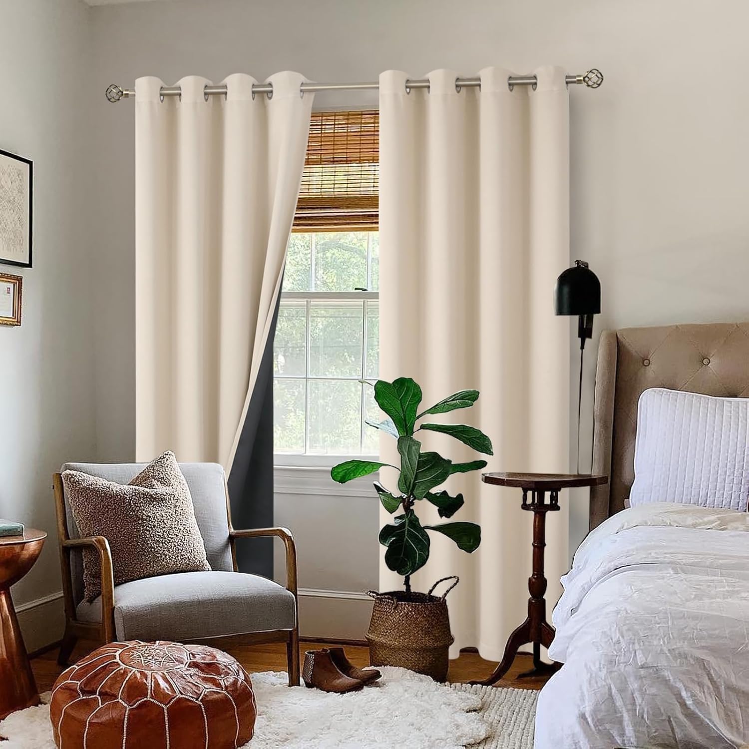 BGment Thermal Insulated 100% Blackout Curtains 84 Inch Length 2 Panels, Total Light Blocking Curtains for Bedroom, Grommet Window Drapes w…