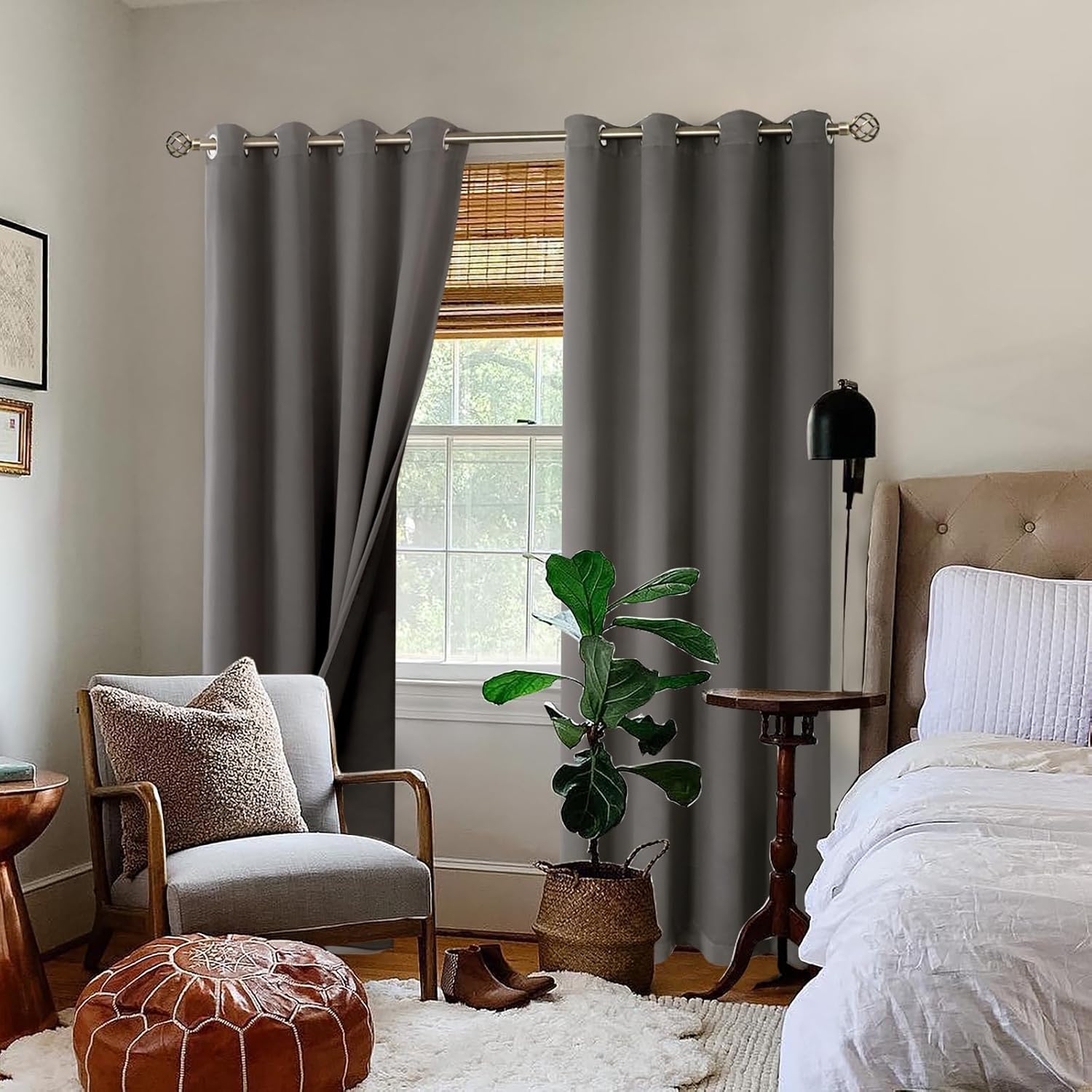 BGment Grey Blackout Curtains 95 Inches Long 2 Panels Set for Living Room, Thermal Insulated 100% Light Blocking Curtains & Drapes, Grommet…
