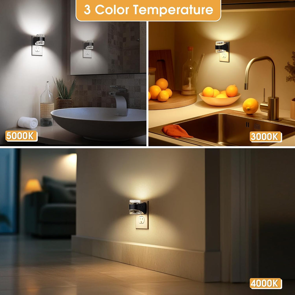 Briignite LED Night Light Plug into Wall[4 Pack] Dimmable Night Light with Bubble Design 3000K/4000K/5000K & 3 Brightness Levels for Baby…