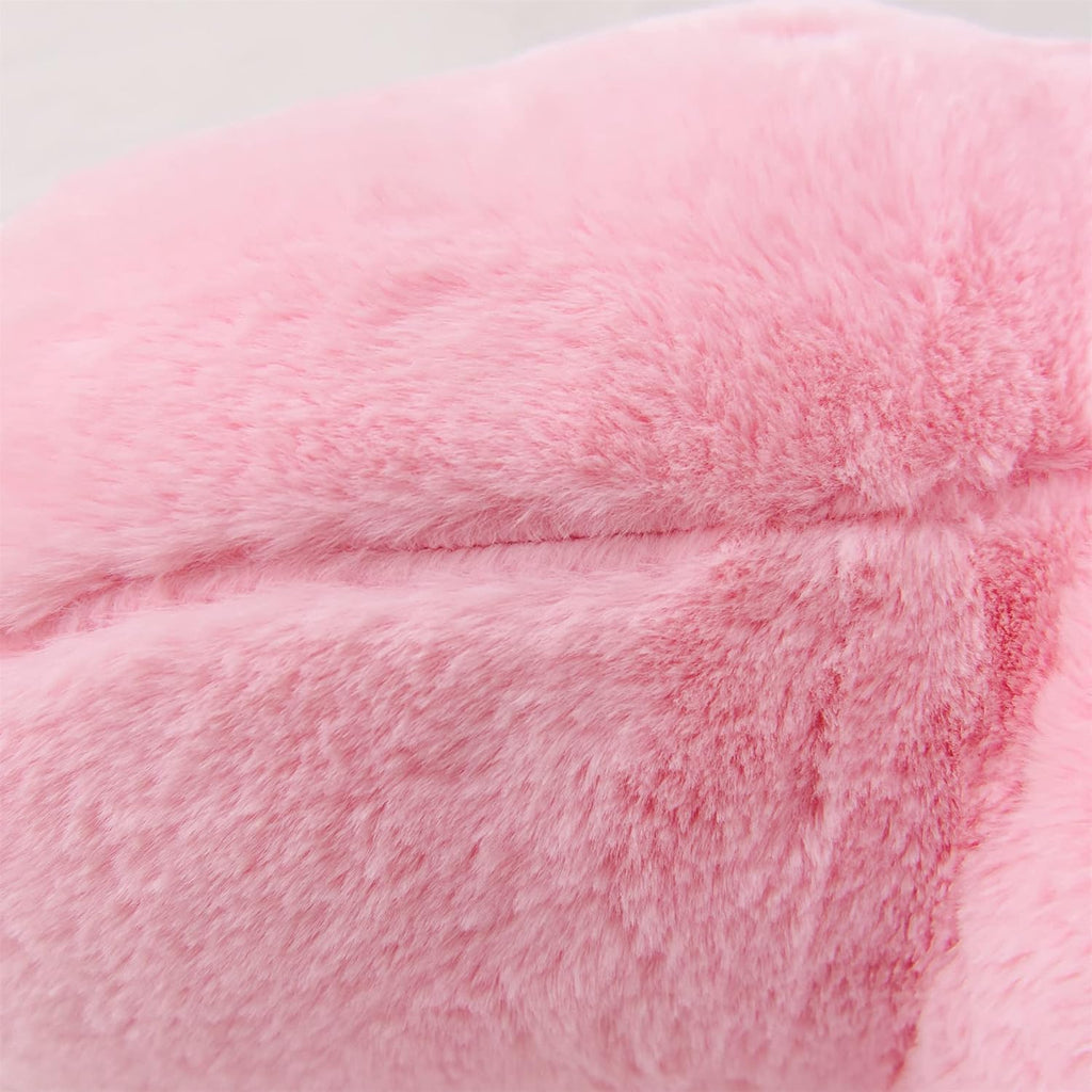 Aimuan Reading Pillow Bed Rest Pillow with Arms Rabbit Fur Cushion for Adults Teens Incline Rest Sitting up & Sleeping Snoring Pillow…