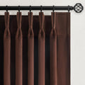 Drapenova 90 inches Long Brown Velvet Blackout Curtains 2 Panels Luxury Elegant Soft Velvet Pinch Pleated Curtain Drapes with Hooks,…