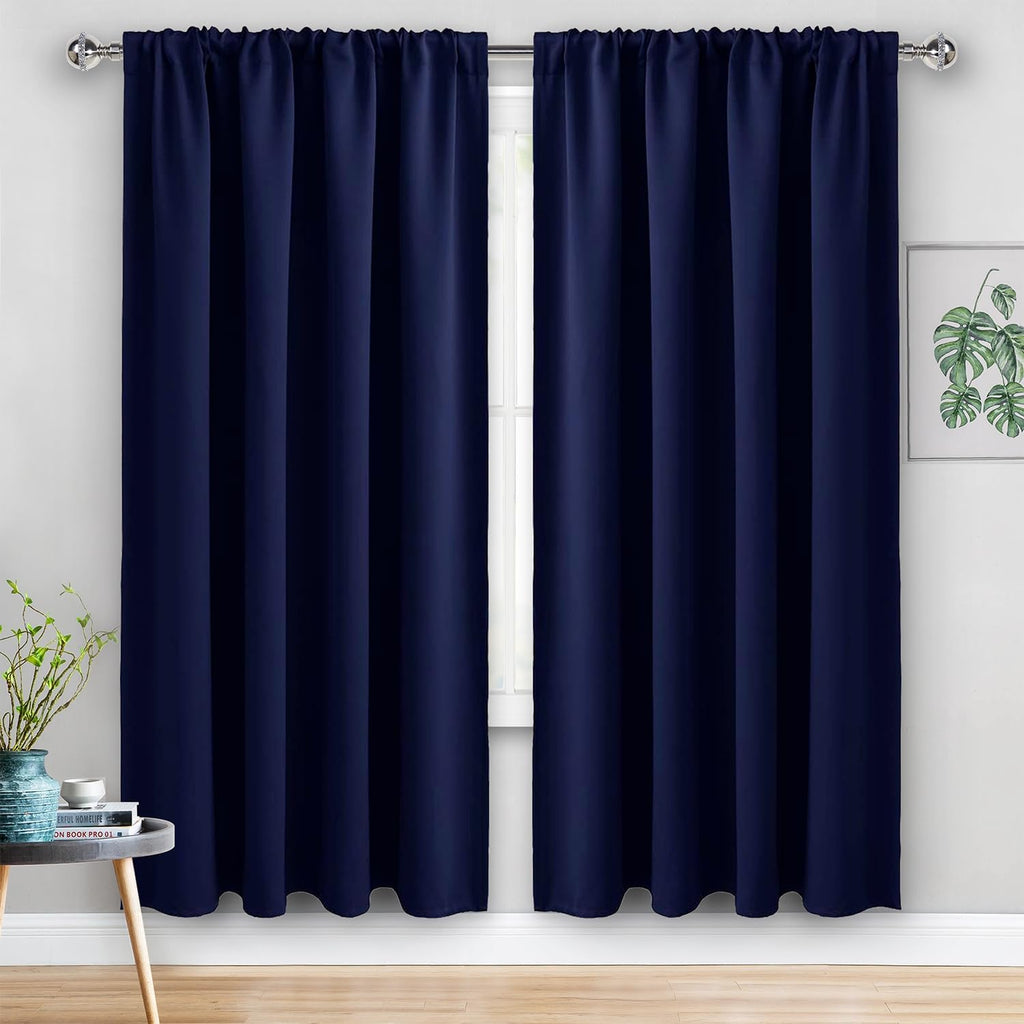 Jiuzhen Blackout Curtains for Bedroom - 60 Inch Extra Wide Thermal Insulated Room Darkening Privacy Soundproof Curtains for Living Room/Dor…