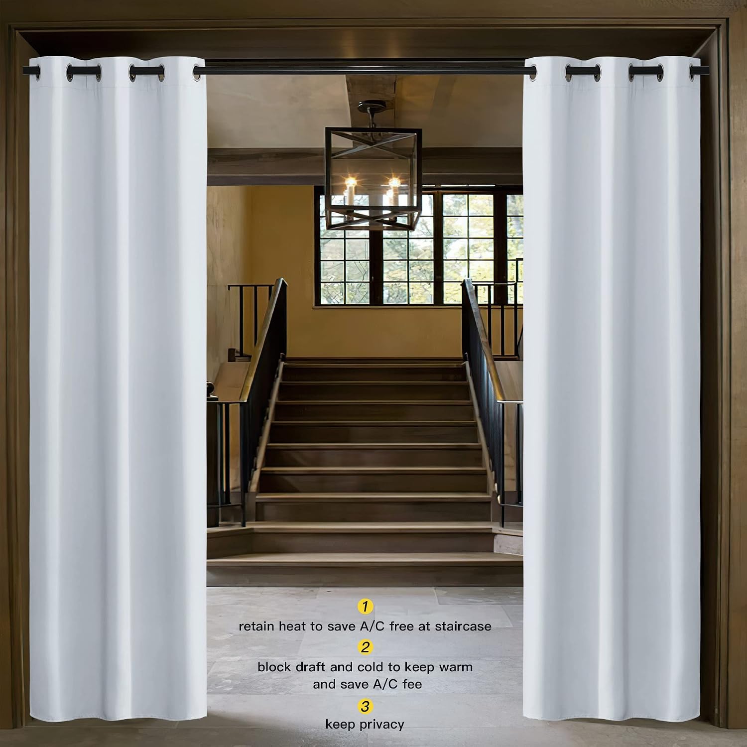 Nicetown Cloud Grey Window Curtain and Drape easy maintenance Solid Thermal Insulated Grommet Room Darkening Drapery for Kid's Room (1…