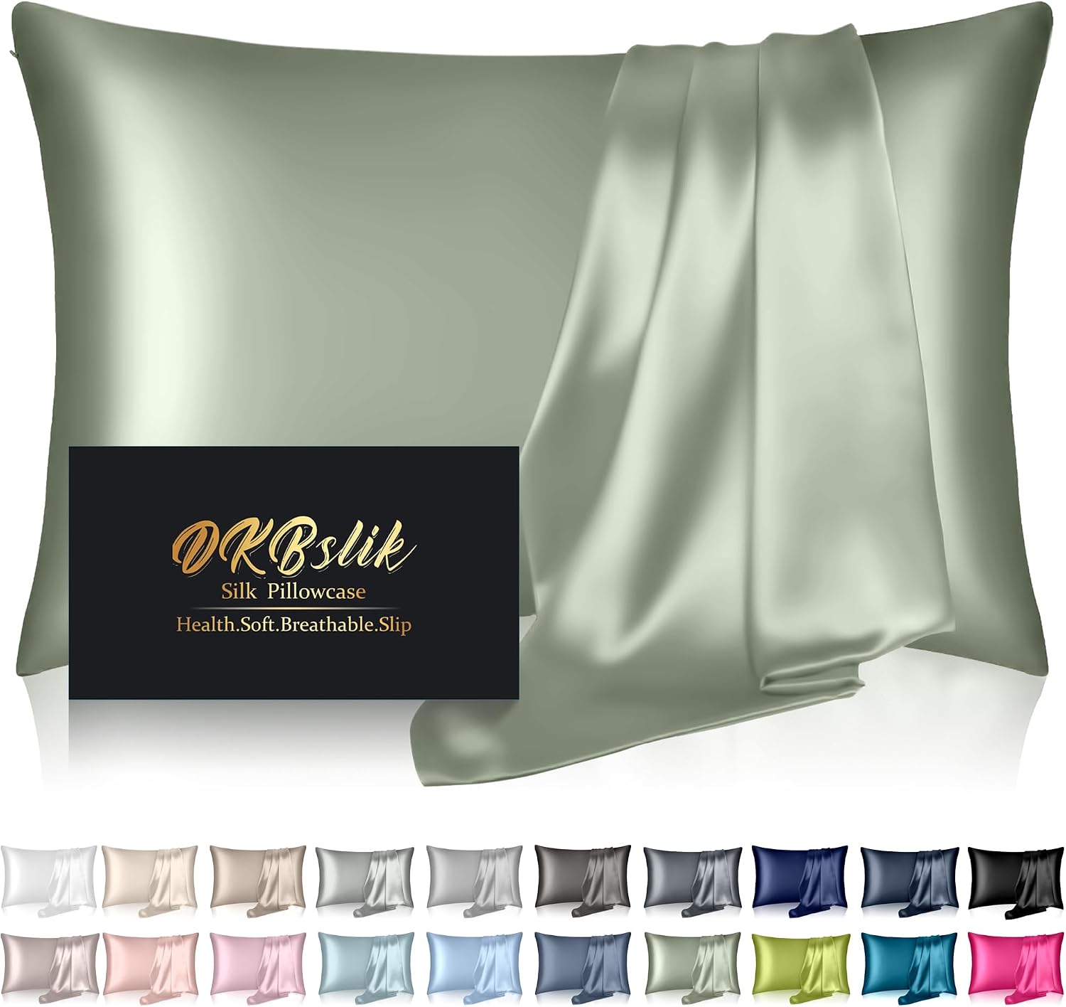 Home Silk Pillowcase for Hair and Skin, Mulberry Silk Pillow Cases Queen Size, Anti Acne Cooling Beauty Sleep Both Sides Natural Silk Satin…