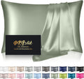 Home Silk Pillowcase for Hair and Skin, Mulberry Silk Pillow Cases King Size, Anti Acne Cooling Sleep Both Sides Natural Silk Satin Pillow…
