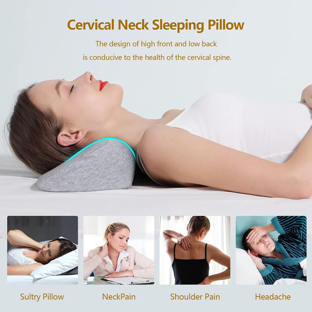 Cozyth Cervical Neck Pillows for Sleeping, Memory Foam Neck Bolster Pillow for Stiff, Neck Support Pillow Neck Roll Pillow for Bed Pil…