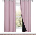 Nicetown 100% Blackout Window Curtain Panels, Baby Pink, 2 Pieces, 42-inch Wide Per Panel, Full Light Blocking Drapes with Black Liner for…