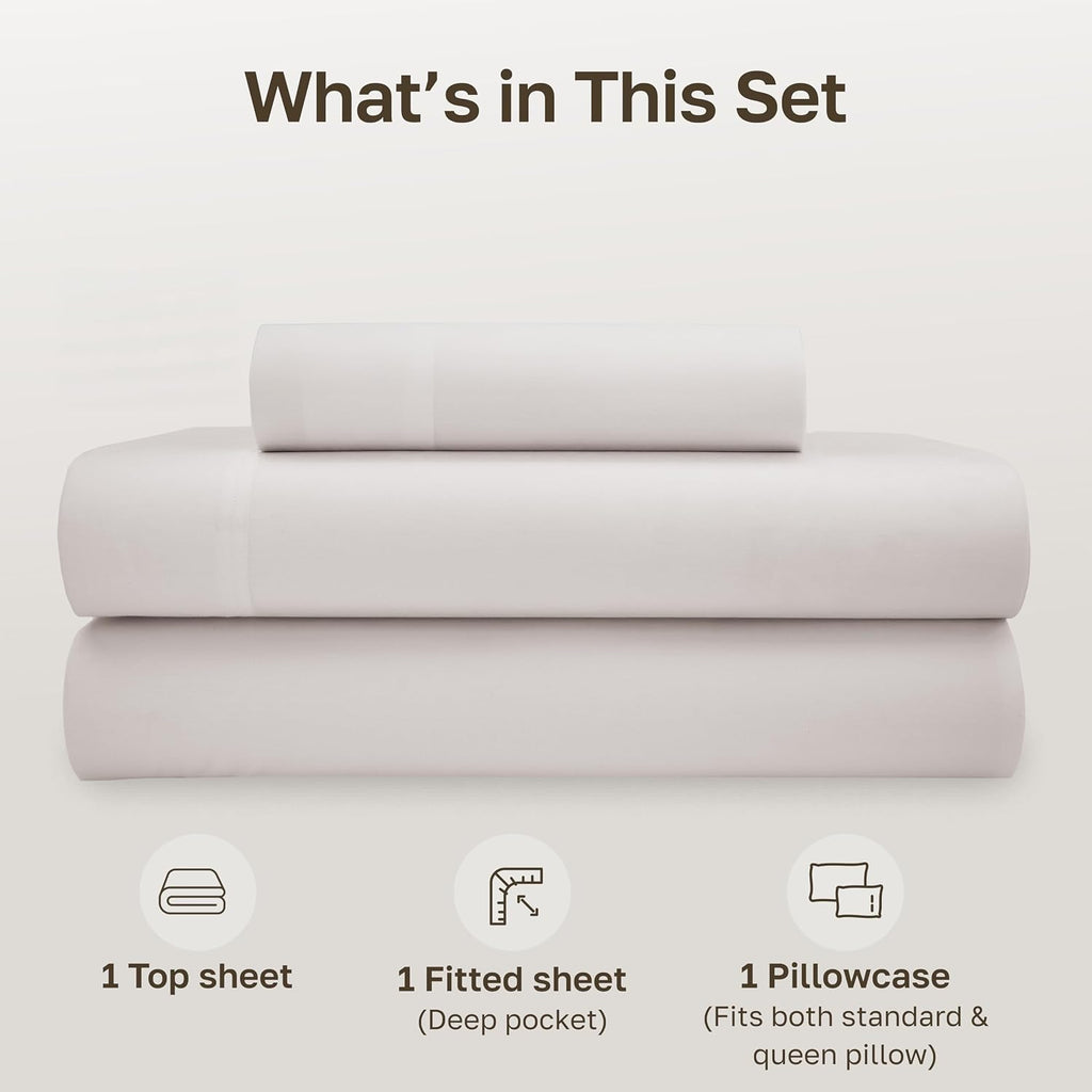 CaliforniaDesignDen California Design Den Extra Long Twin Sheets Set - 100% Organic Cotton Bed Sheets, Crisp Percale, Deep Pockets, Breatha…