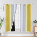 Estelartextiler Estelar Textiler Yellow and Greyish White Blackout Curtains for Boys Bedroom, Thermal Insulated Ombre Blackout Drapes, Room…