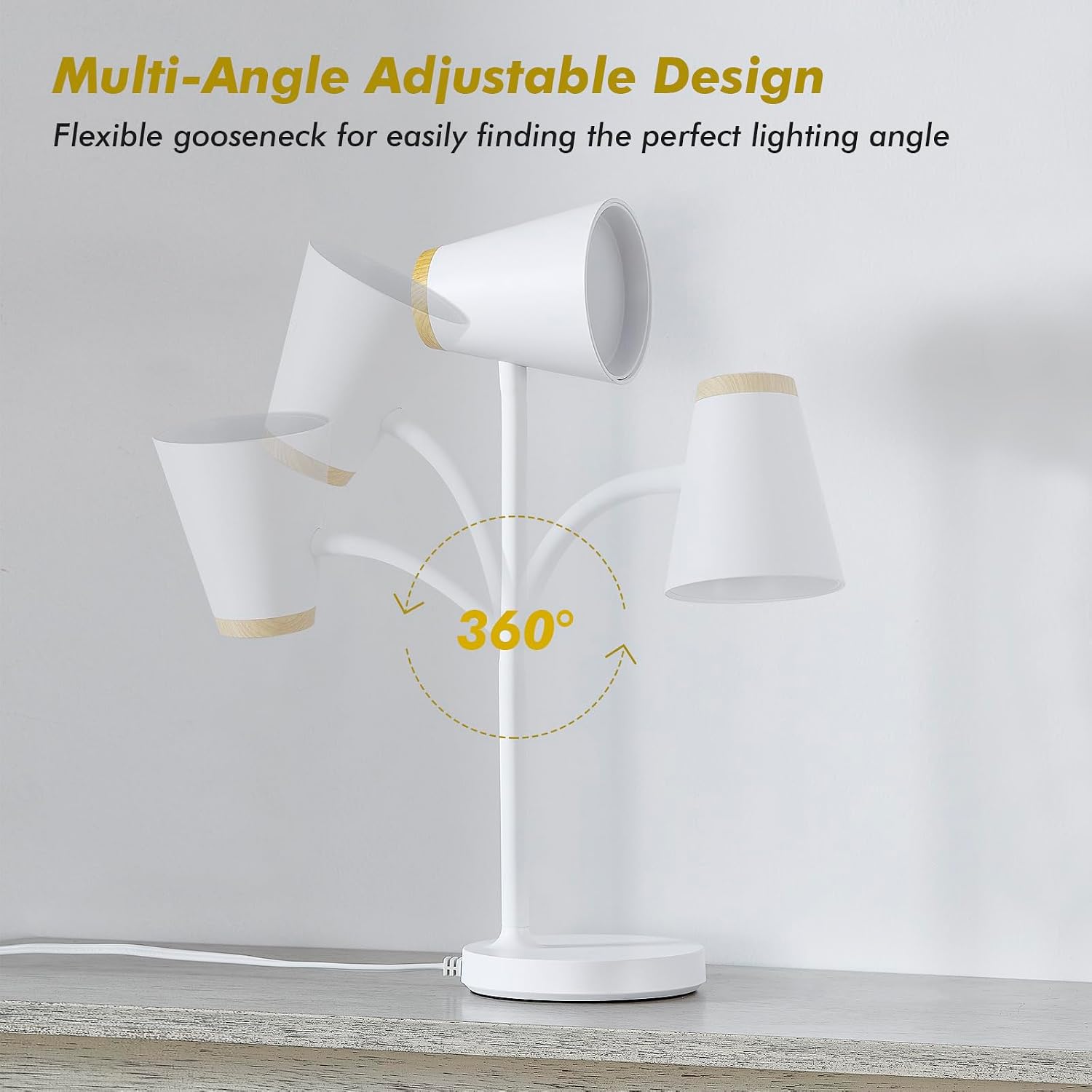 WelcometoEJIAXIN EJIAXIN Desk Lamp for College Dorm Room - Small LED Desk Lamp Touch Dimmable Reading Light for Home Office - Adjustable Fl…