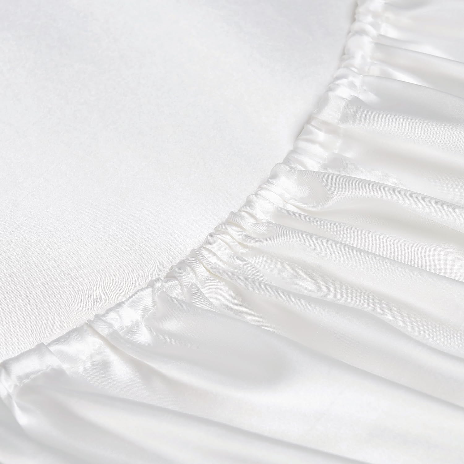 Golal Satin Sheets Full Size - 4 Pieces Luxury Silky Soft Bed Sheets, Wrinkle-Free White Satin Silk Sheet Set with 1 Deep Pocket Fitted She…