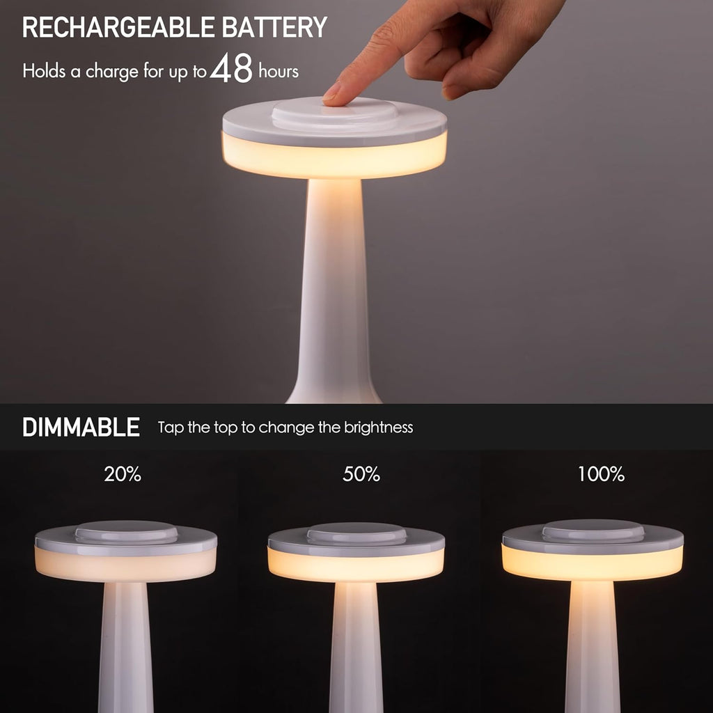 O’Bright Portable LED Table Lamp with Touch Sensor, 3-Levels Brightness, Rechargeable Battery Up to 48 Hours Usage, Night Light for Kids…