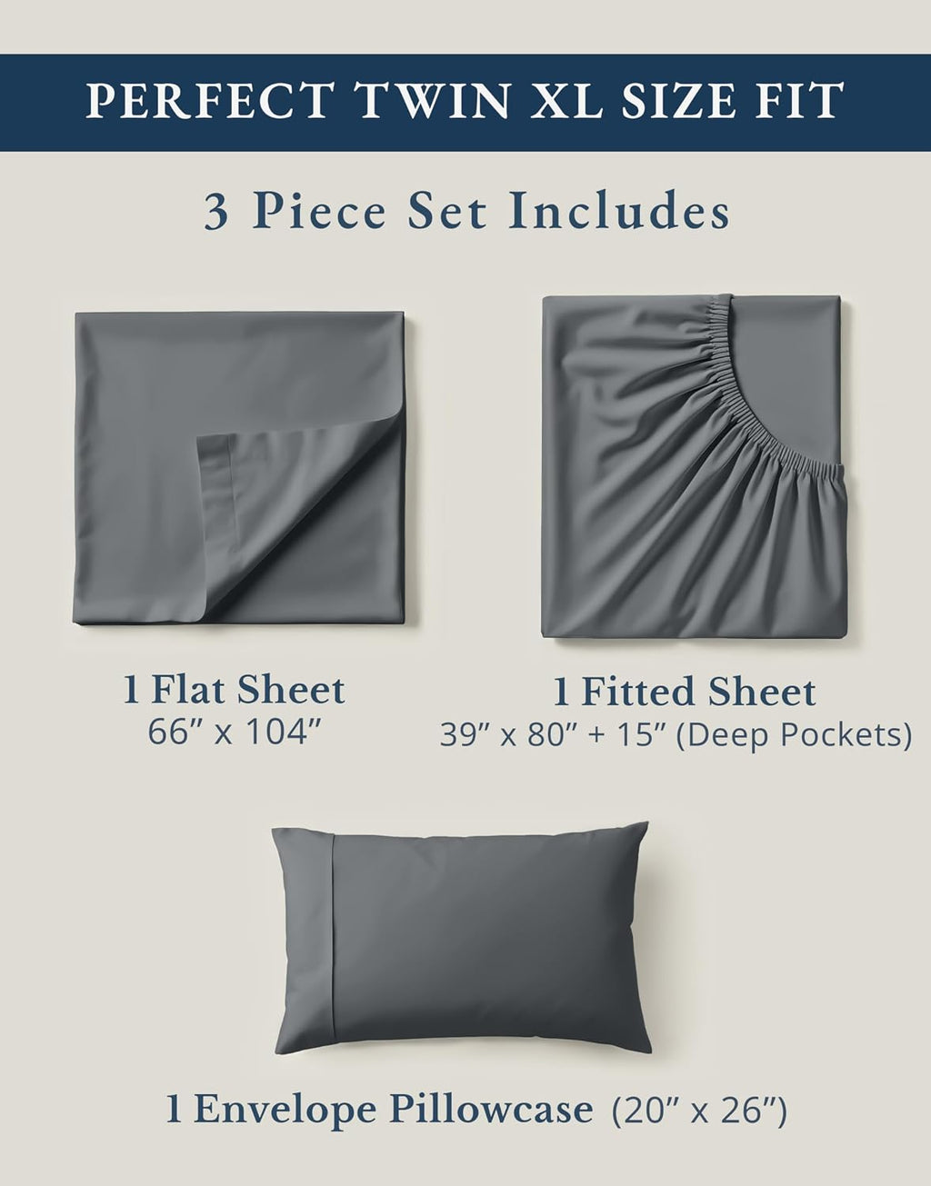 LaneLinen LANE LINEN 100% Organic Cotton Twin XL Sheets Set, Hotel Like Crisp Percale Low Pill Fade Resistant Reinforsed Seam Cotton Sheets…