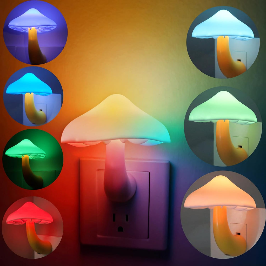 APAKI LED Mushroom Night Light Plug in Lamp, Light Sensor Night Lights Plug into Wall, Dusk to Dawn Sensor NightLight for Adults Kid…