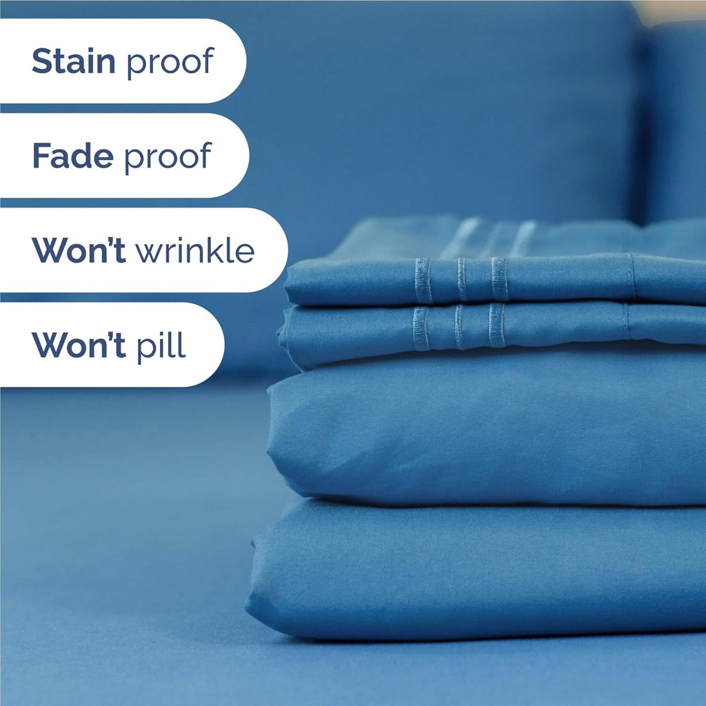 Full Size 4 Piece Sheet Set - Comfy Breathable & Cooling Sheets - Hotel Luxury Bed Sheets for Women and Men - Deep Pockets, Easy-Fit…