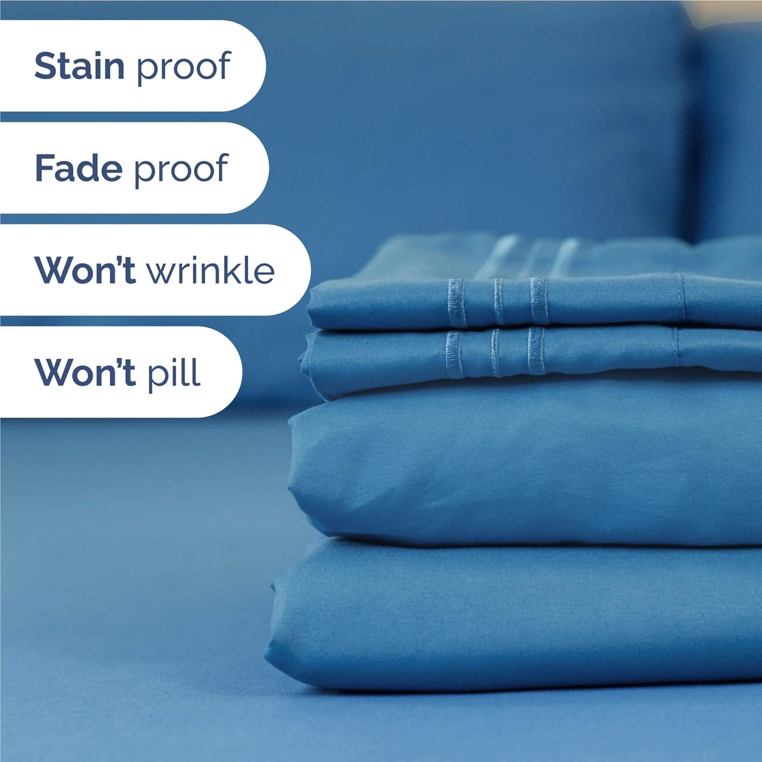 Full Size 4 Piece Sheet Set - Comfy Breathable & Cooling Sheets - Hotel Luxury Bed Sheets for Women and Men - Deep Pockets, Easy-Fit…