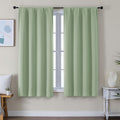 Simplebrand Ava Light Green Blackout Curtains for Bedroom 63 Inch Length 2 Panels Set, Solid Thermal Insulated Energy Saving Rod Pocket Win…