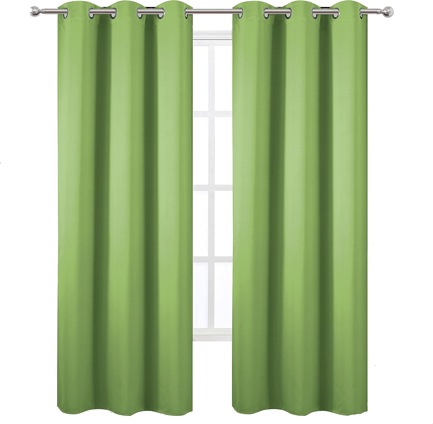 Lemomo Light Green Thermal Blackout Curtains/42 x 95 Inch/Set of 2 Panels Room Darkening Curtains for Bedroom 95 Inch Green