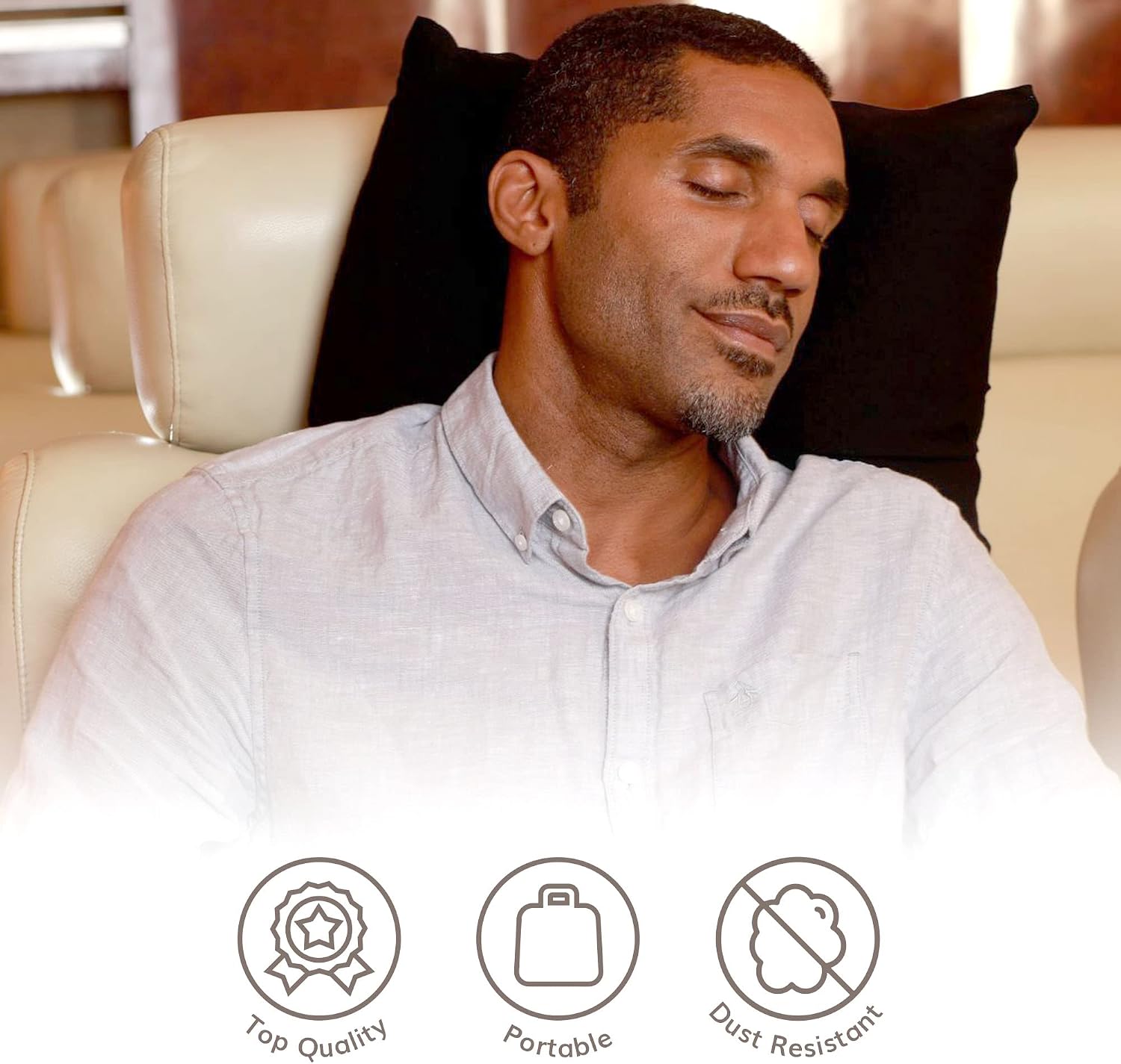 Happyluxe Odyssey Travel Pillow for Long Flights - Soft, Small, Alternative to Down and Memory Foam. 17 x 13in - Made in The USA, Jet…