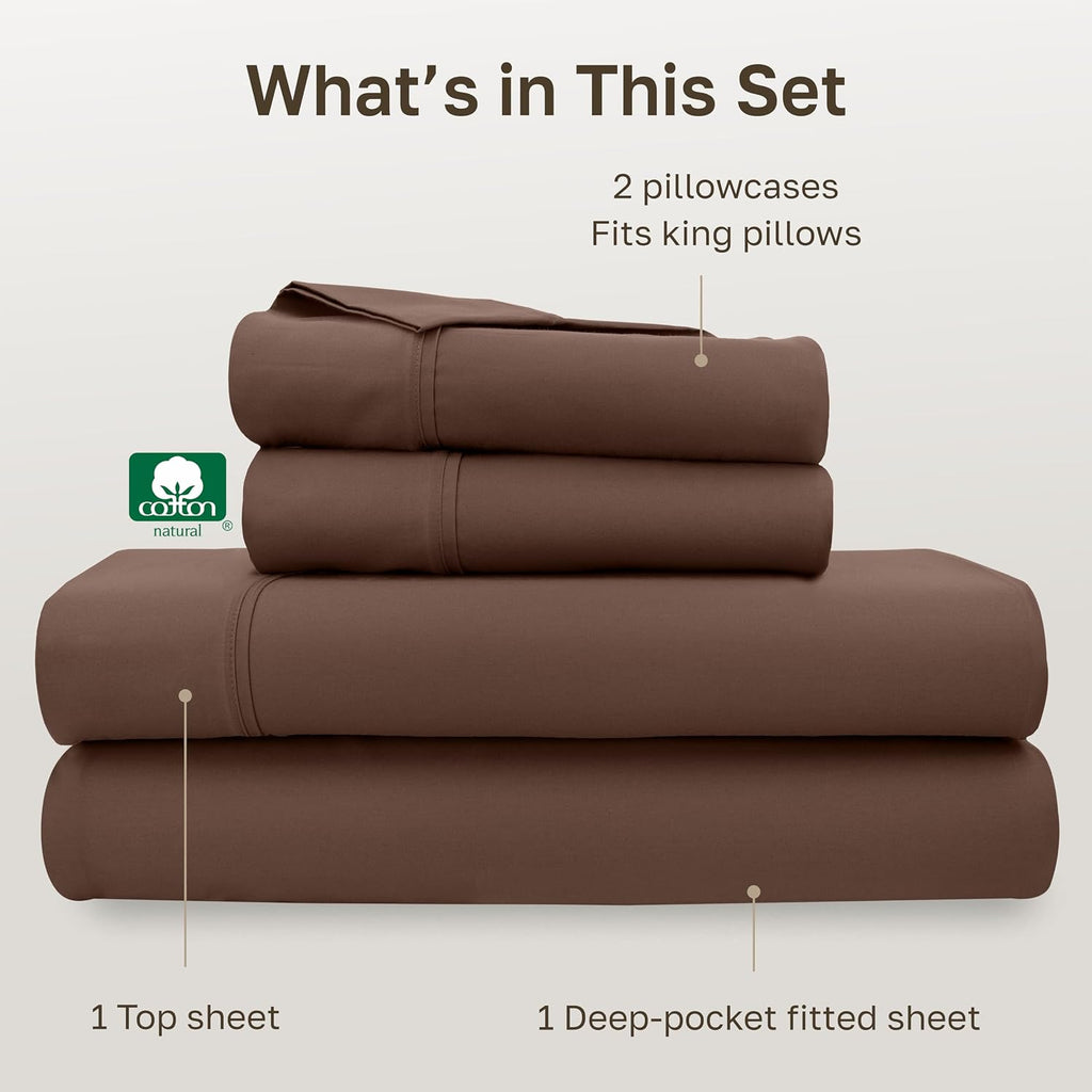 CaliforniaDesignDen CALIFORNIA DESIGN DEN Soft 100% Cotton Bed Sheets King Size Set, 400 Thread Count Good Housekeeping Award Winner, Silky…