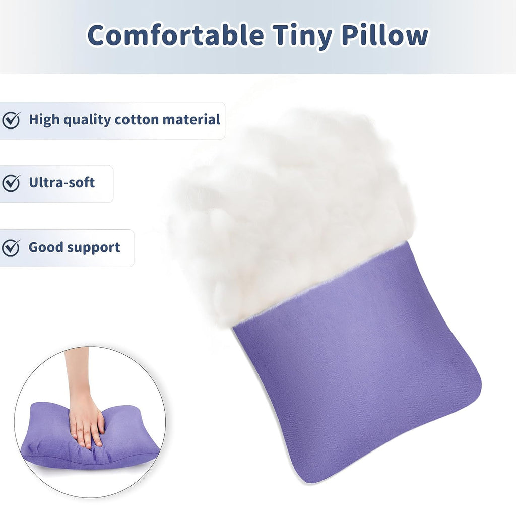 Pro Goleem Small Pillow 11"x7"x2.5" for Camping and Traveling with Name Tag Mini Tiny Pillow for Toddler Sleeping and Chair Car Air Nap…